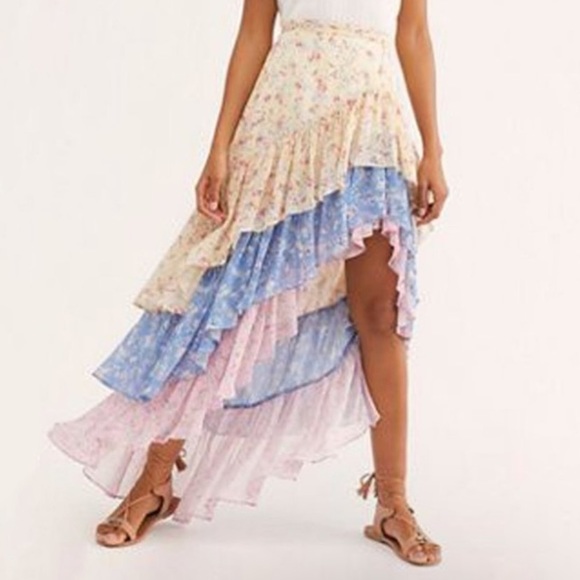 Tiered Floral Maxi Skirt - Picture 2 of 6